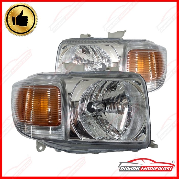 HEAD LAMP - TOYOTA LAND CRUISER J70 SERIES 2007-2011- CHROME AMBER