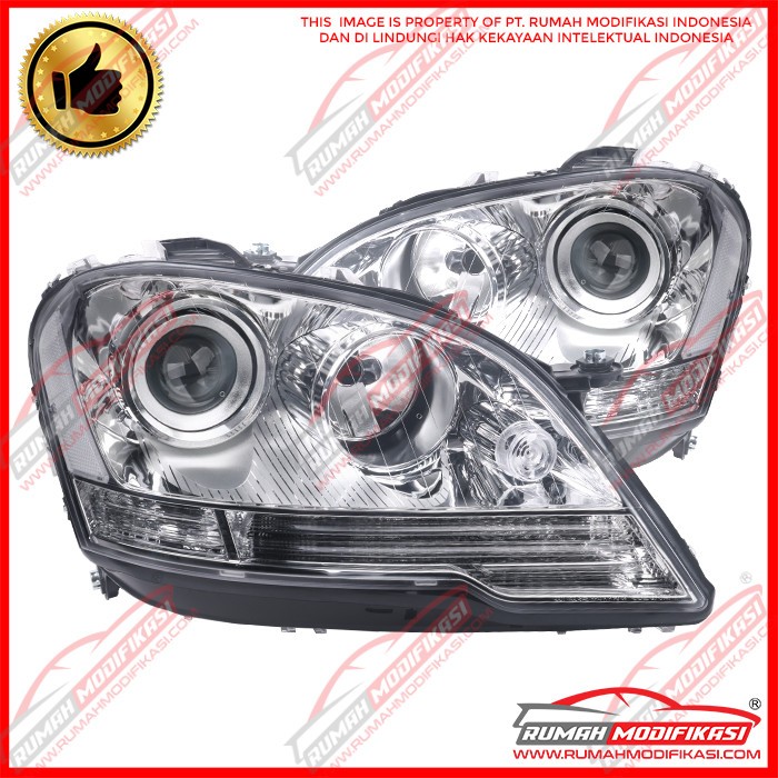 HEAD LAMP - BENZ M-CLASS 2008-2011 - PROJECTOR - CHROME - MOTOR