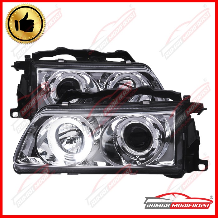 HEAD LAMP - HONDA CIVIC NOUVA 1988-1989 - SONAR - ANGEL EYES - CHROME