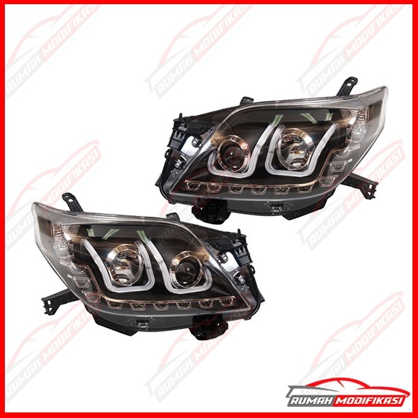 HEAD LAMP - TOYOTA PRADO FJ150 2009-2013 - U-BAR - STARLINE - BLACK