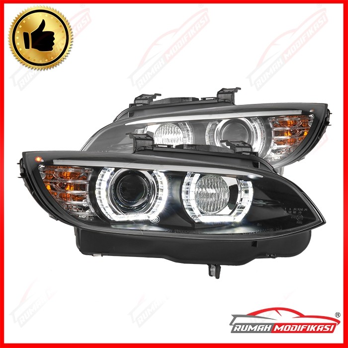 HEADLAMP - BMW E92 & E93 2007-2010 - SONAR - ANGEL EYES - LED - BLACK