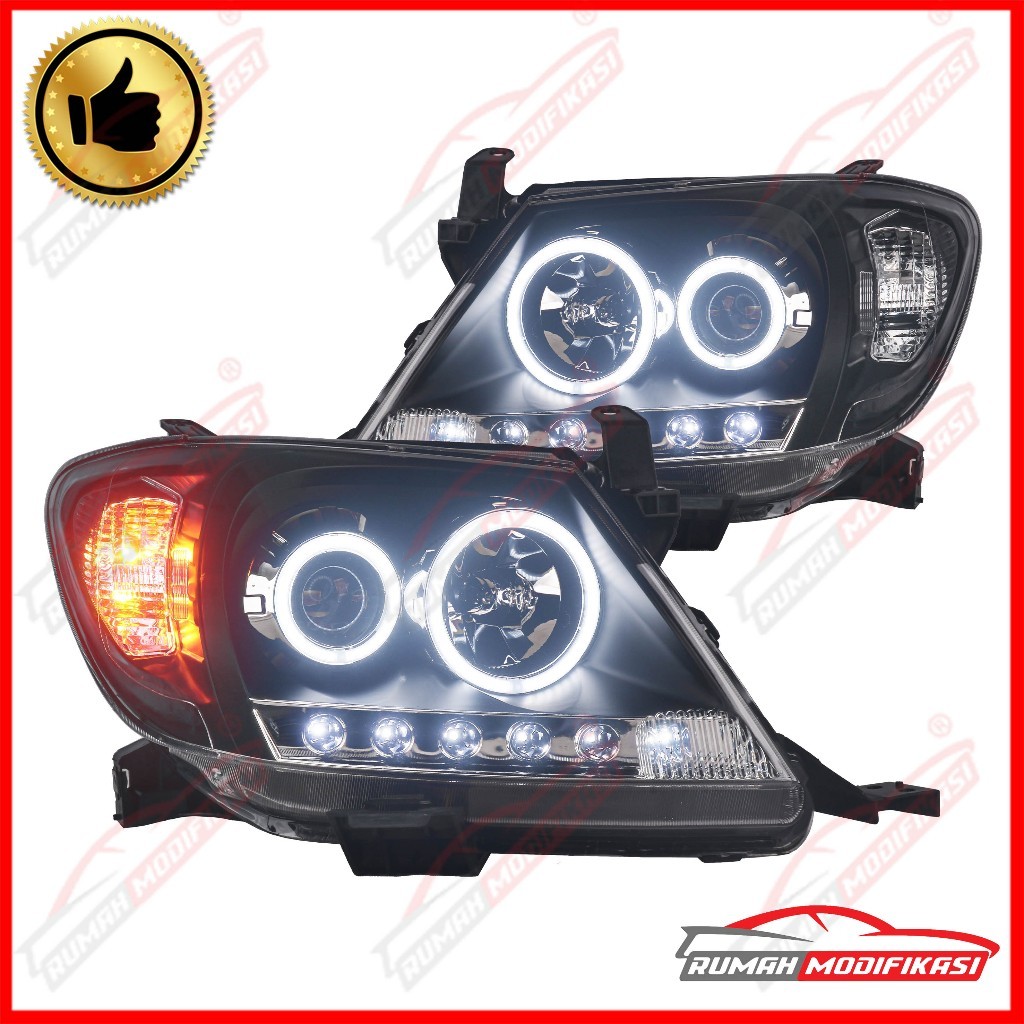 HEADLAMP - TOYOTA HILUX VIGO 2004-2010 - EAGLEEYES - ANGLEEYES - LED