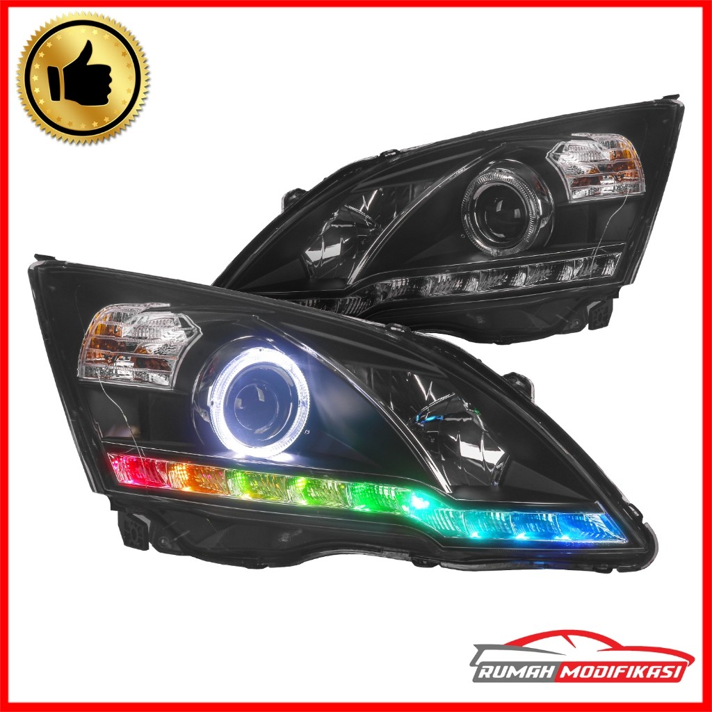 HEAD LAMP - HONDA CRV 2007-2011 - BILED - RGB - ANGEL EYES