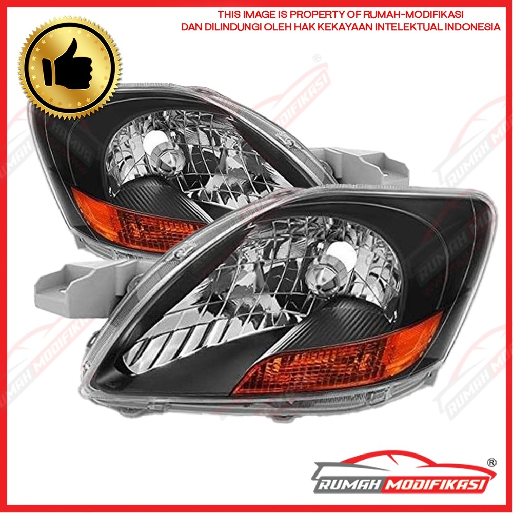 HEADLAMP - TOYOTA VIOS 2007-2011 - EAGLEEYES - US STYLE - BLACK CHROME