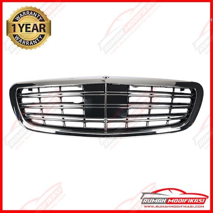 GRILL - BENZ W222 S-CLASS 2013-2018 - MAYBACK STYLE - BLACK - CHROME