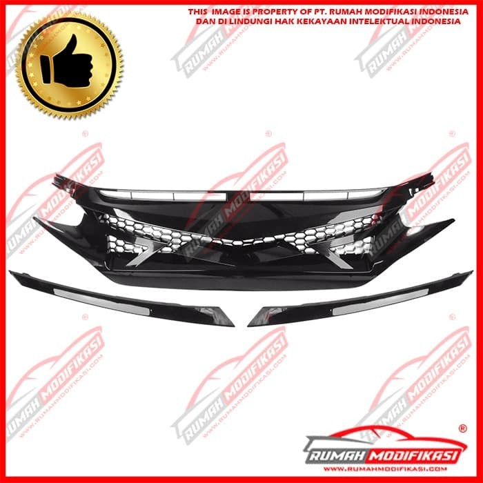 GRILL - HONDA CIVIC 1.5 TURBO 2016-ON - MONSTER - ABS INJECTION