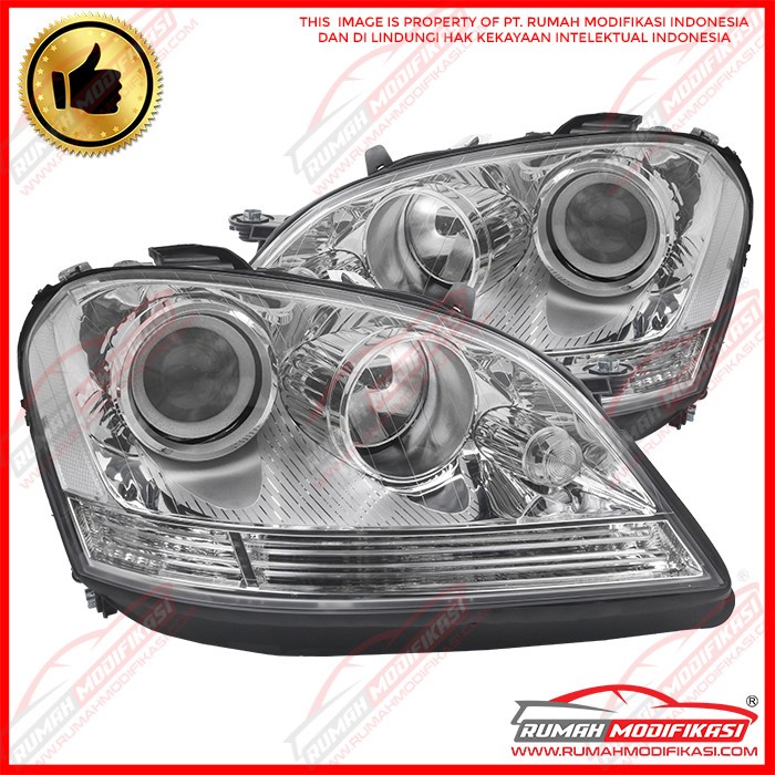 Head Lamp - BENZ M-CLASS 2005-2008 - Projector - Chrome - OEM