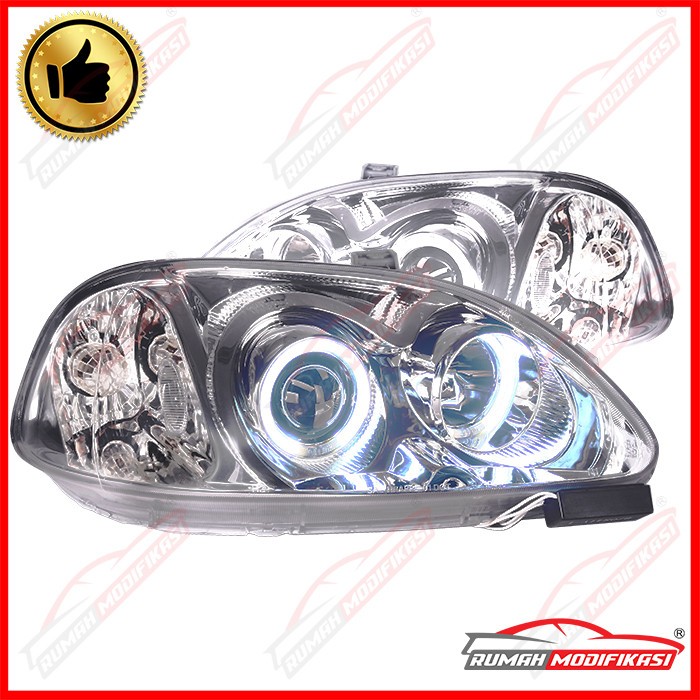 HEADLAMP - HONDA CIVIC FERIO 1996-1998 - ANGEL EYES - CHROME
