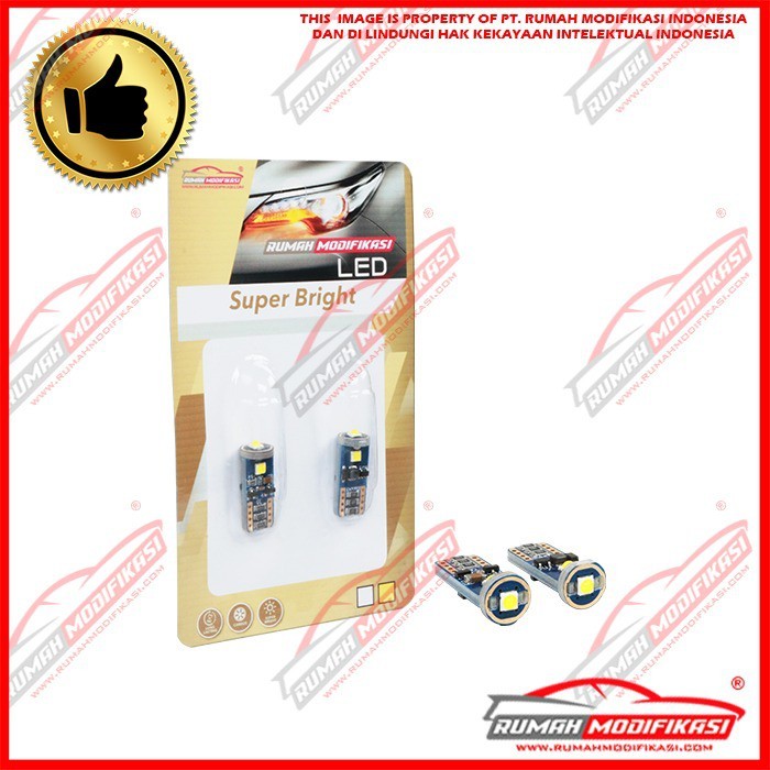 RM - SUPER BRIGHT LED - T10 - W5W - LAMPU SENJA - LED - WHITE